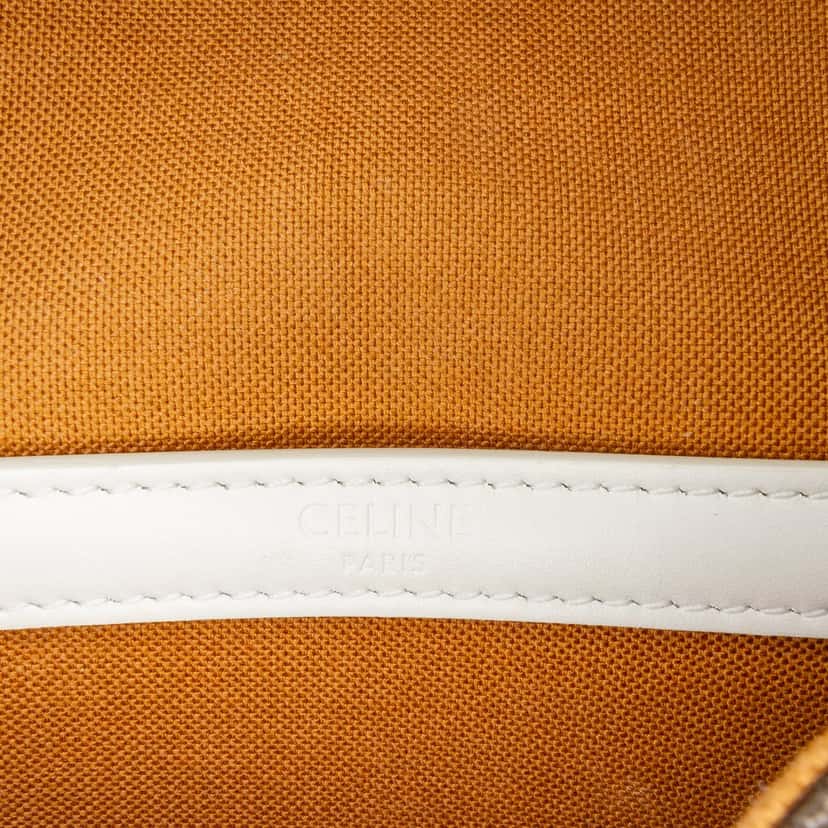 Celine Medium Triomphe Coated Canvas Folco Crossbody Brown Very good condition - Box View