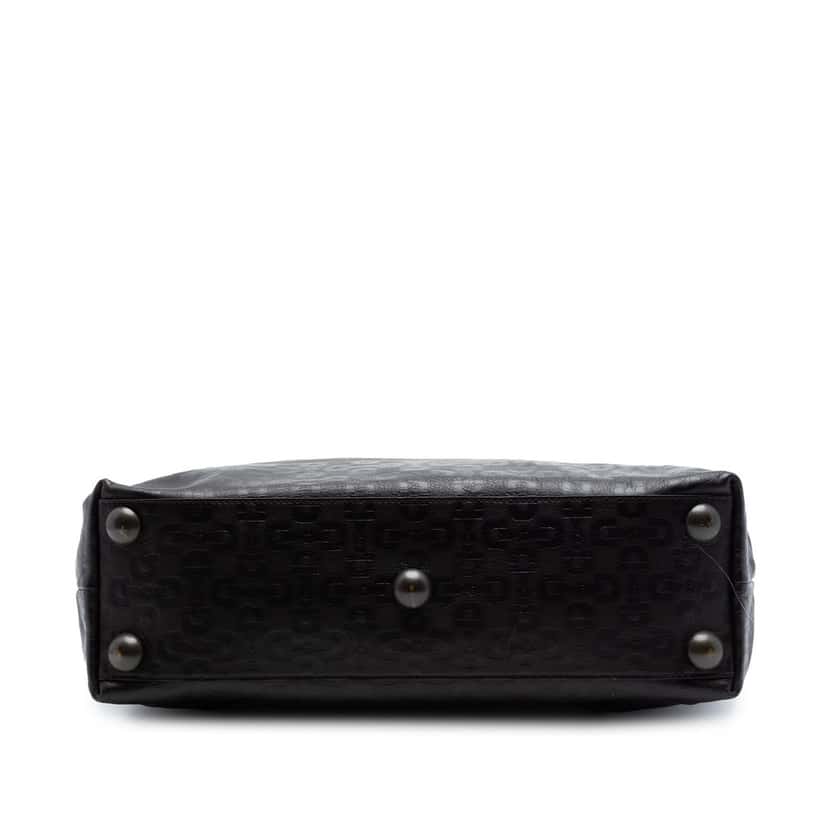Gucci Embossed Studded Leather Horsebit Tote Black Leather Very good condition - Inside View