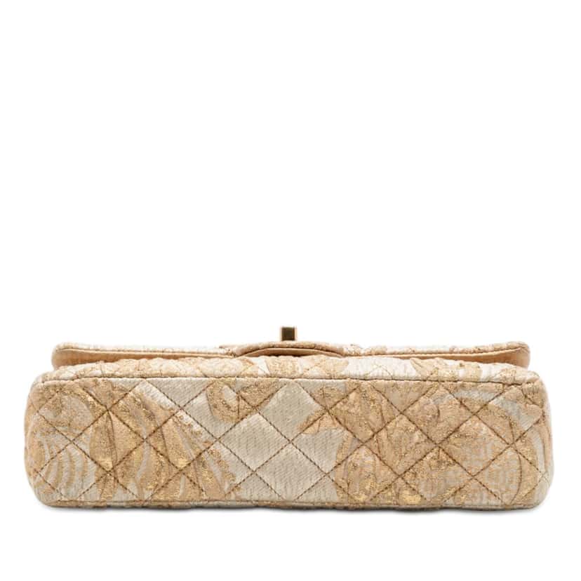 Chanel Medium Classic Embroidered Canvas Double Flap Beige Very good condition - Inside View