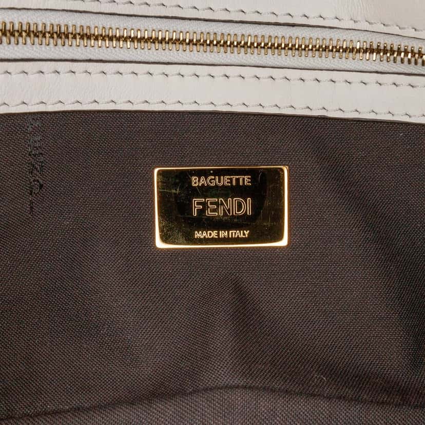 Fendi Zucca Glazed Fabric Cage Baguette Satchel Brown Very good condition - Box View