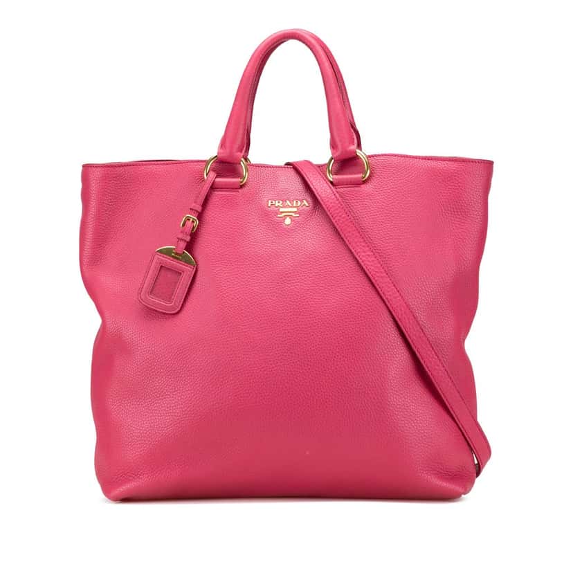 Prada Vitello Daino Open Convertible Tote Pink Leather Very good condition - Front View