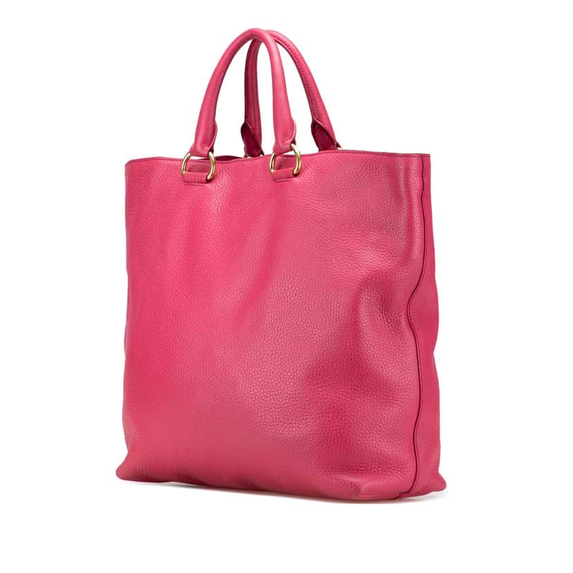 Prada Vitello Daino Open Convertible Tote Pink Leather Very good condition - Back View