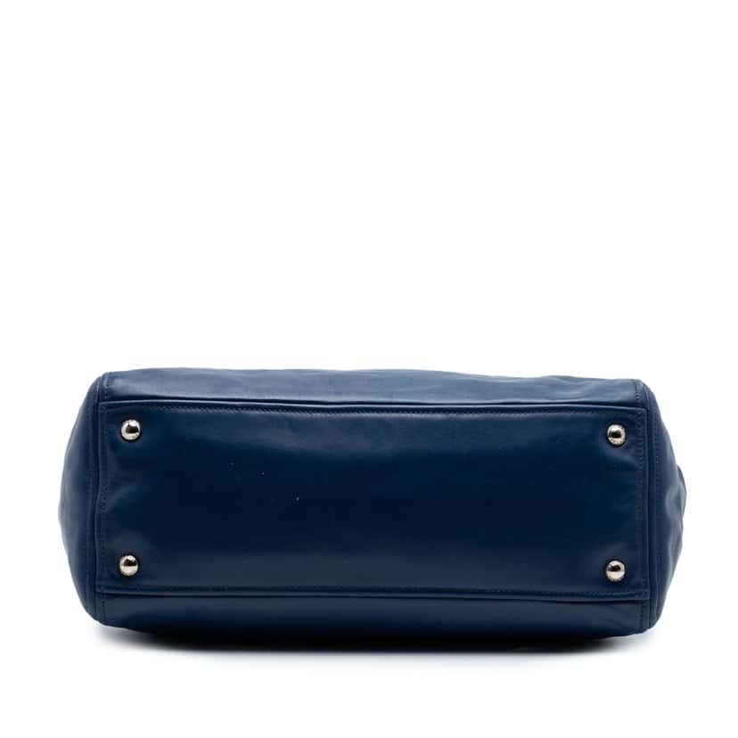 Prada Soft Calf Double Zip Convertible Tote Blue Leather Very good condition - Inside View