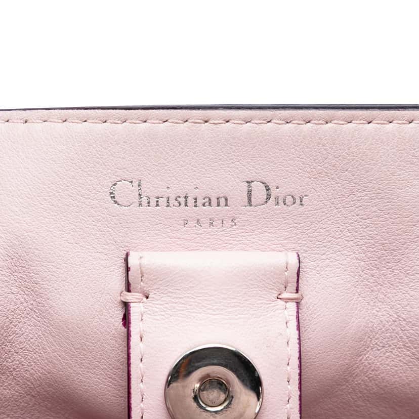 Dior Small Metallic Leather Diorissimo Satchel Silver Leather Very good condition - Box View