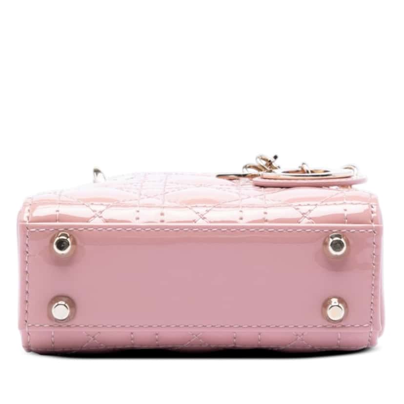 Dior Micro Patent Cannage Lady Dior Pink Leather Very good condition - Inside View