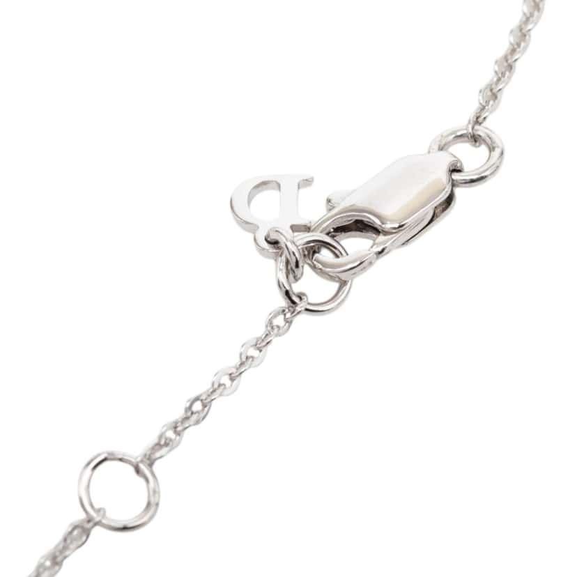 Dior Brass Button Pendant Necklace Silver Metal Very good condition - Box View