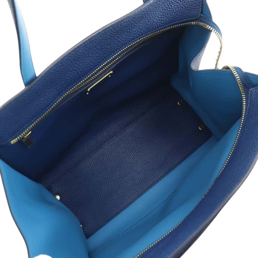 Ferragamo Medium Leather Pebbled Amy Tote Blue Leather Very good condition - Inside View
