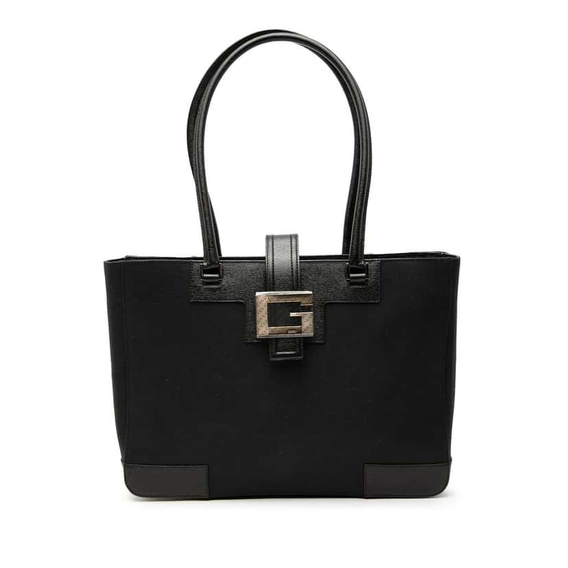 Gucci Canvas Square G Tote Black Very good condition - Front View