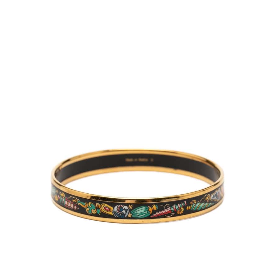 Hermès Narrow Qu Importe le Flacon Enamel Bangle 62 Black Very good condition - Inside View