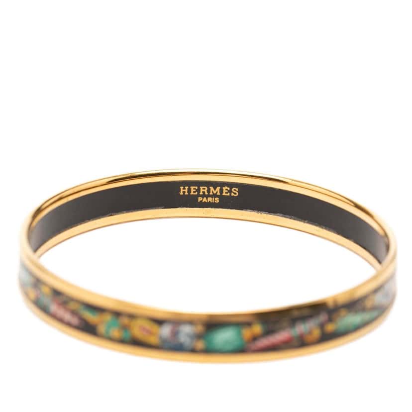 Hermès Narrow Qu Importe le Flacon Enamel Bangle 62 Black Very good condition - Box View