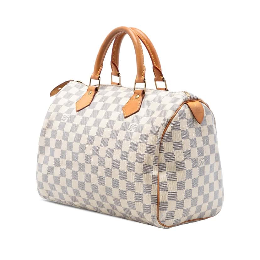 Louis Vuitton Damier Azur Speedy 30 White Very good condition - Back View