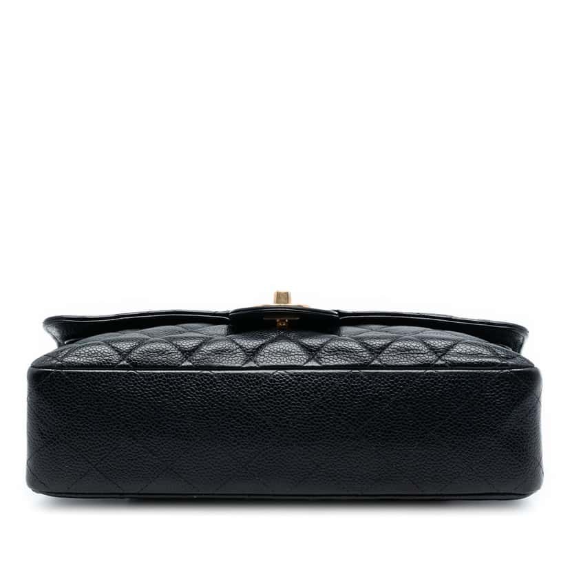 Chanel Medium Classic Caviar Double Flap Black Leather Very good condition - Inside View