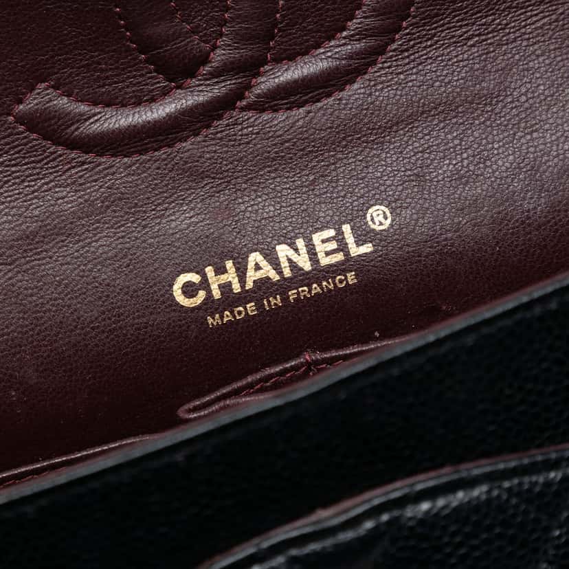 Chanel Medium Classic Caviar Double Flap Black Leather Very good condition - Box View