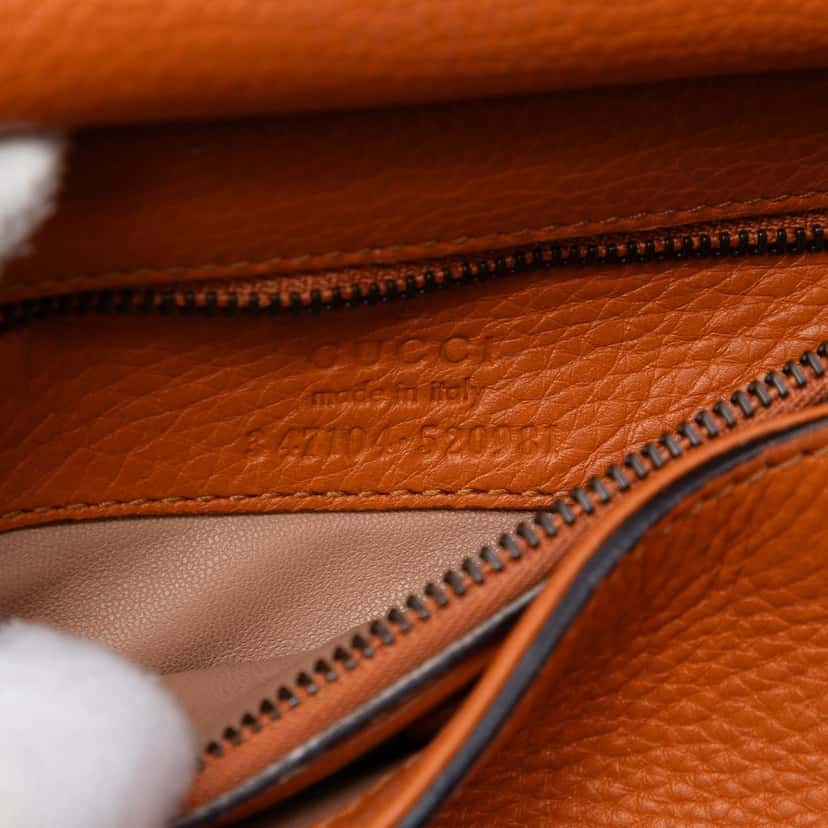 Gucci Small Leather Bamboo Nouveau Fringe Crossbody Orange Leather Very good condition - Box View