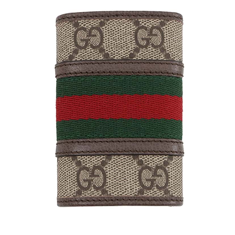 Gucci GG Supreme Web Ophidia Key Case Beige Very good condition - Back View