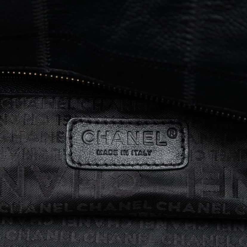 Chanel CC Chocolate Bar Caviar Wild Stitch Boston Bag Black Leather Very good condition - Box View