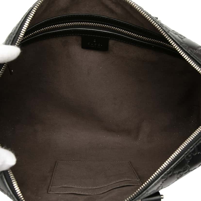 Gucci Guccissima Business Bag Black Leather Very good condition - Model View