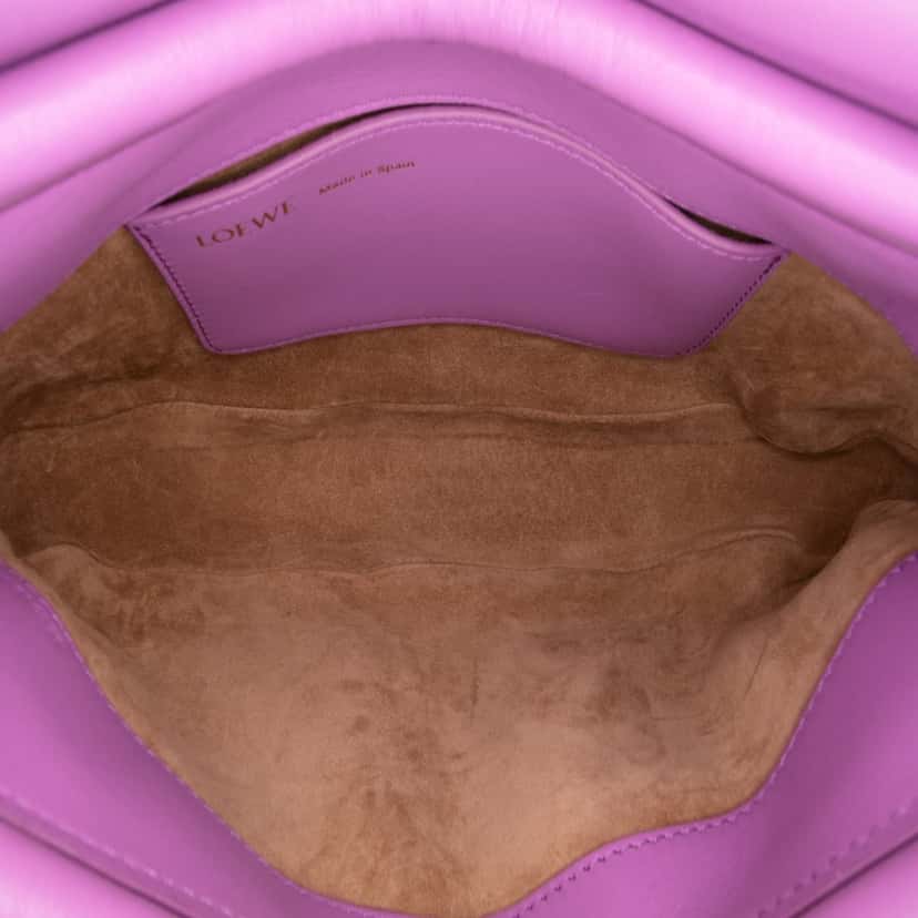 LOEWE Shiny Calfskin Paseo Satchel Purple Leather Very good condition - Model View