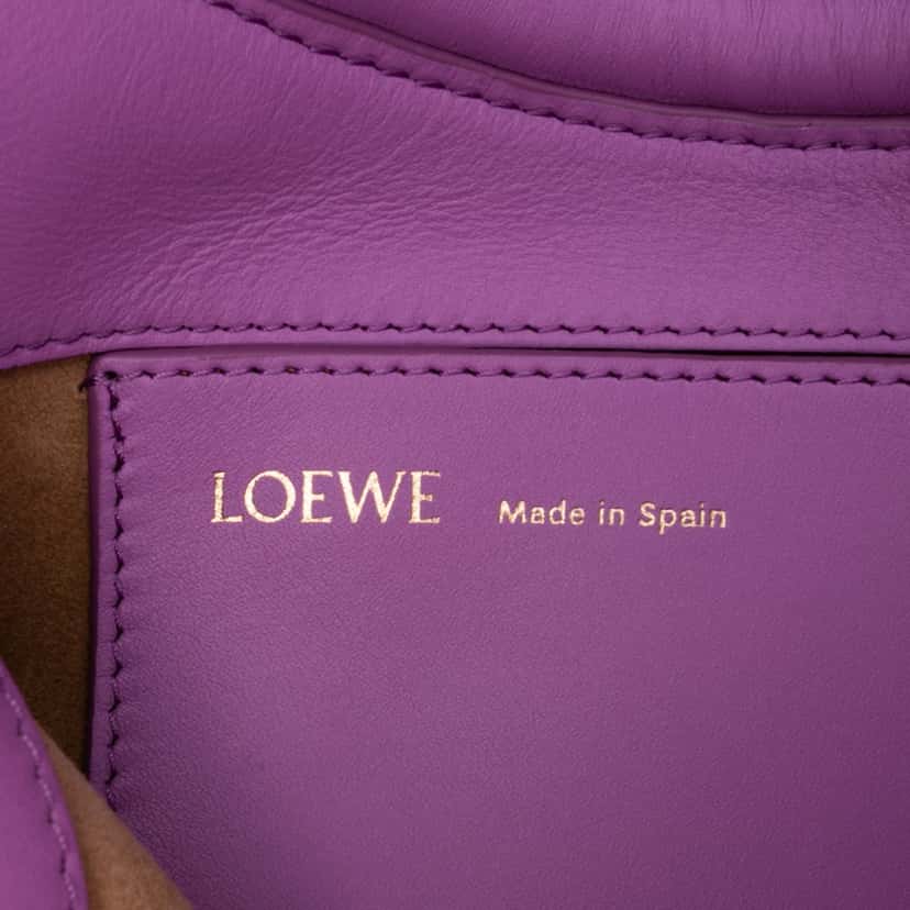 LOEWE Shiny Calfskin Paseo Satchel Purple Leather Very good condition - Box View