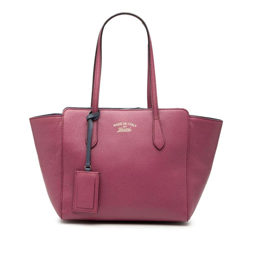 Gucci Medium Dollar Calfskin Swing Tote Purple Leather Very good condition - Front View