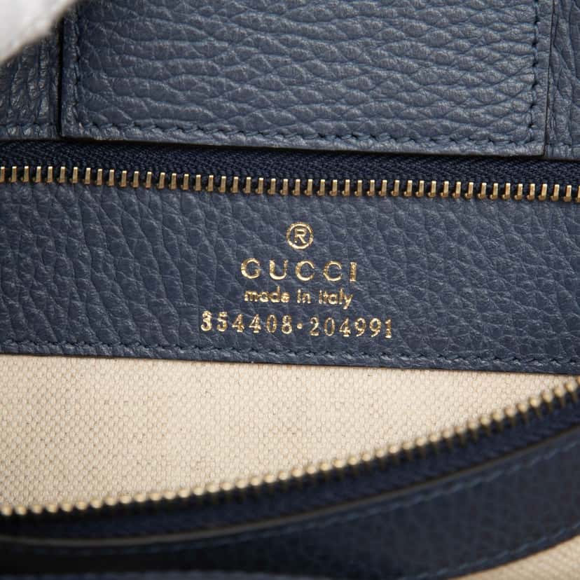 Gucci Medium Dollar Calfskin Swing Tote Purple Leather Very good condition - Box View