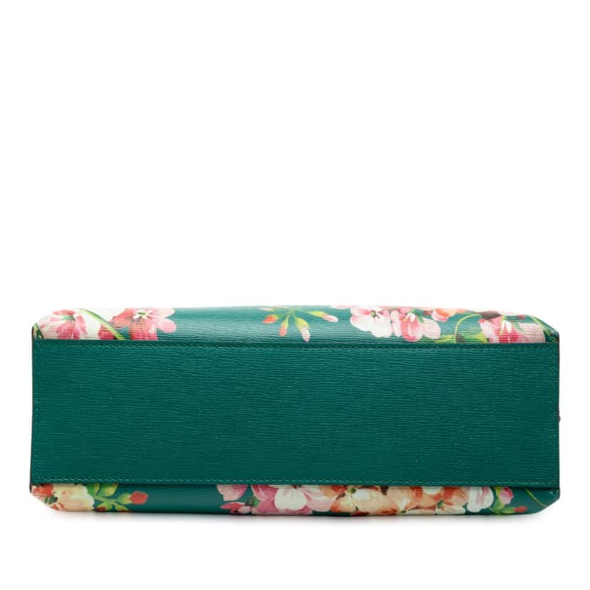 Gucci Small Calfskin Bamboo Daily Blooms Satchel Green Leather Good condition - Inside View