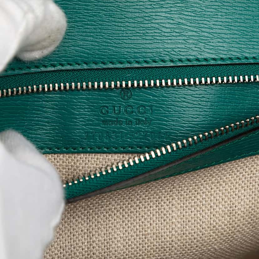 Gucci Small Calfskin Bamboo Daily Blooms Satchel Green Leather Good condition - Box View