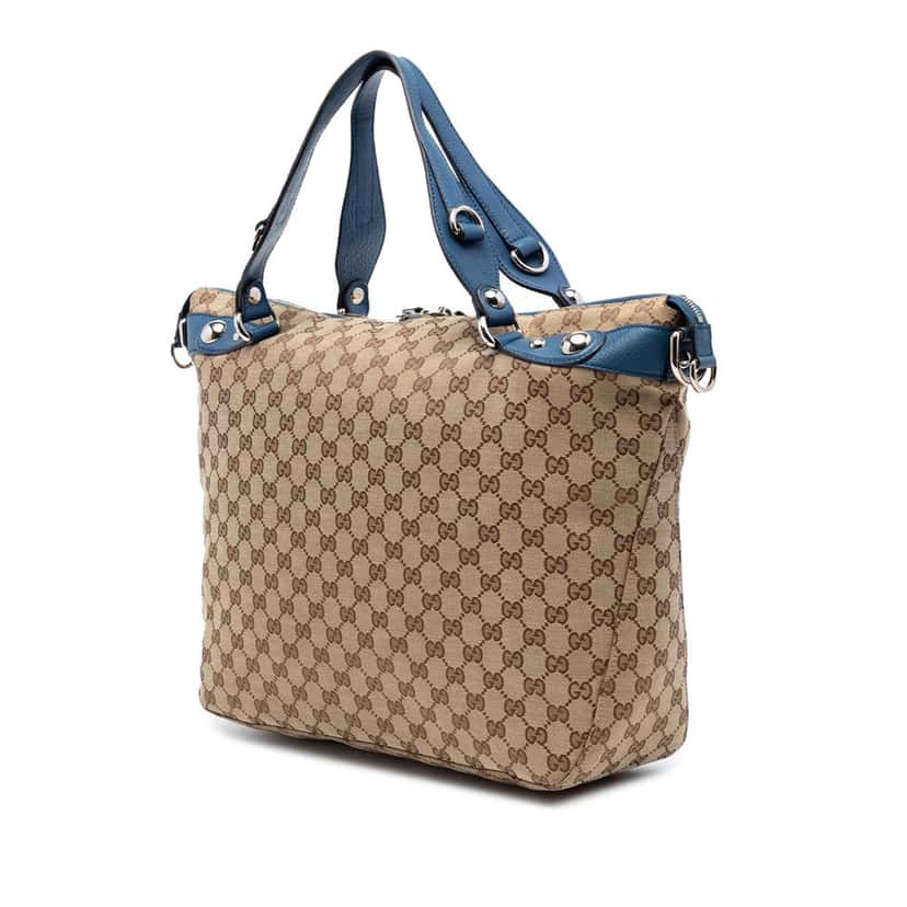 Gucci Large GG Canvas Icon Bit Satchel Beige Very good condition - Back View