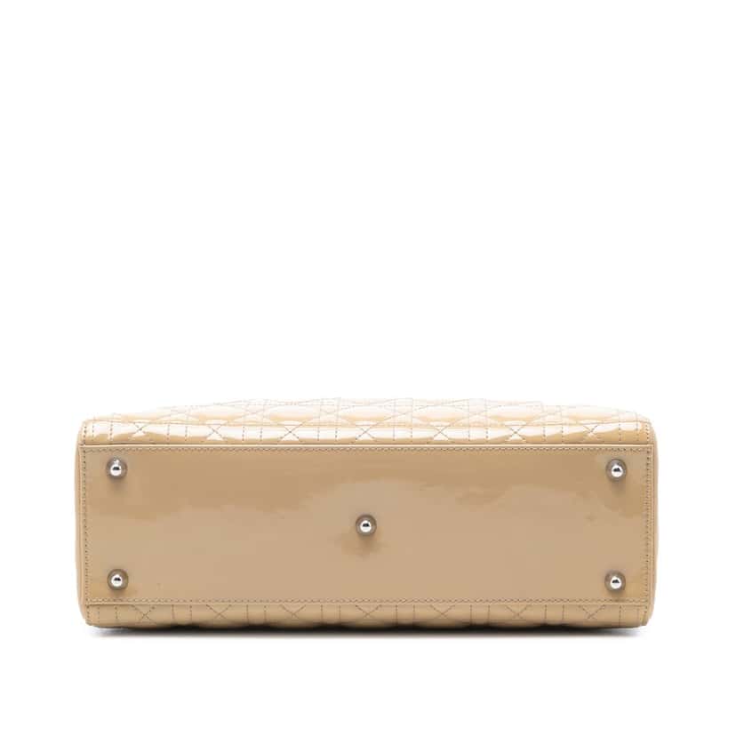 Dior Large Patent Cannage Lady Dior Beige Leather Very good condition - Inside View