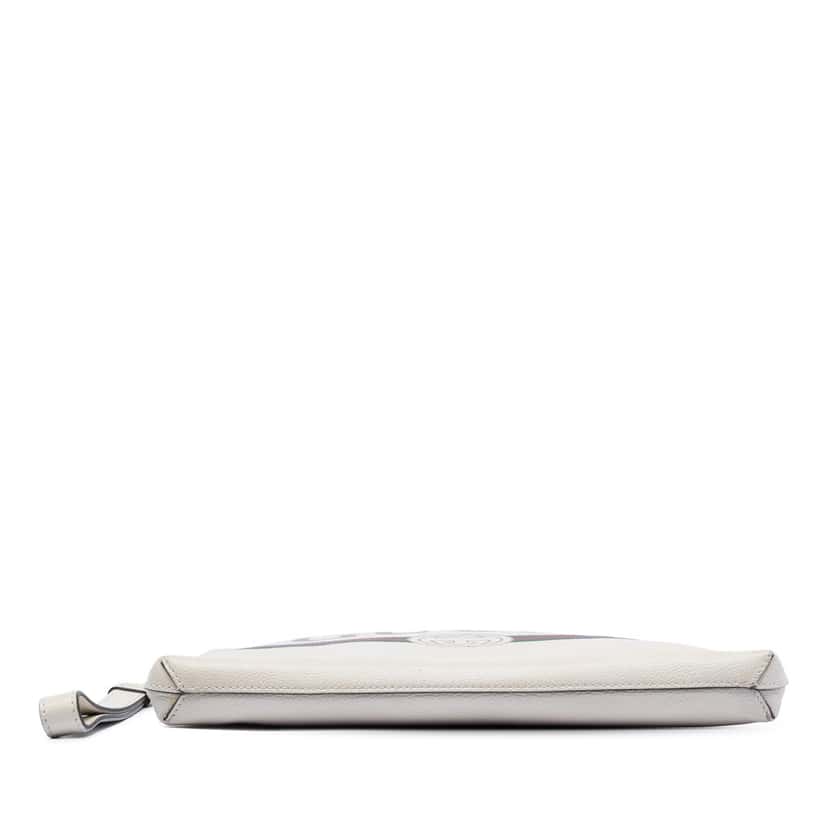 Gucci Leather Logo Clutch White Leather Very good condition - Inside View