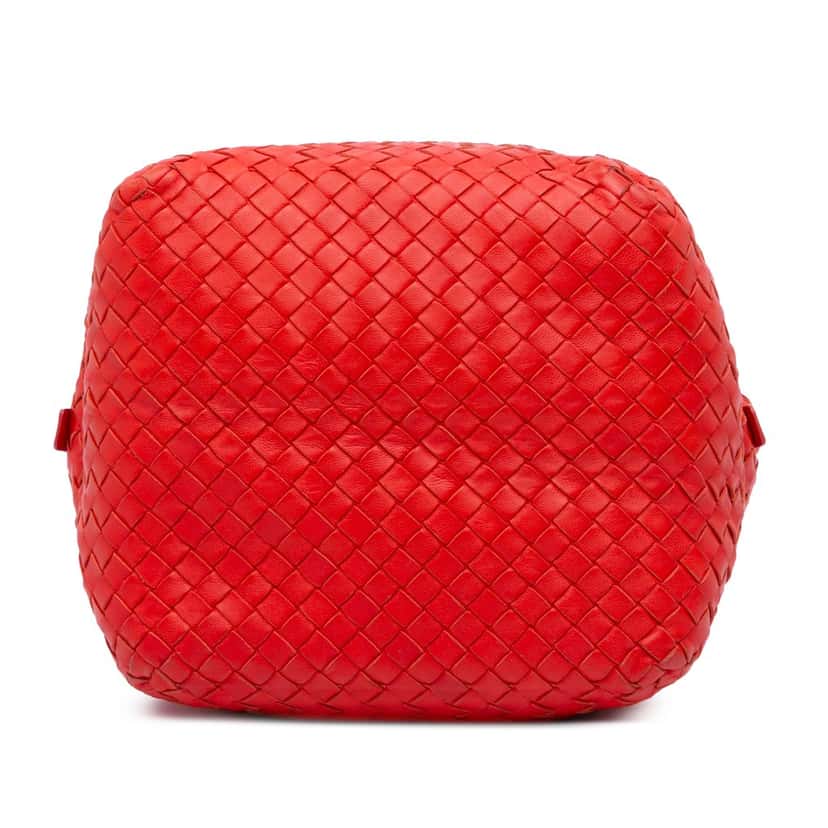 Bottega Veneta Nappa Intrecciato Cube Shoulder Bag Red Leather Very good condition - Inside View