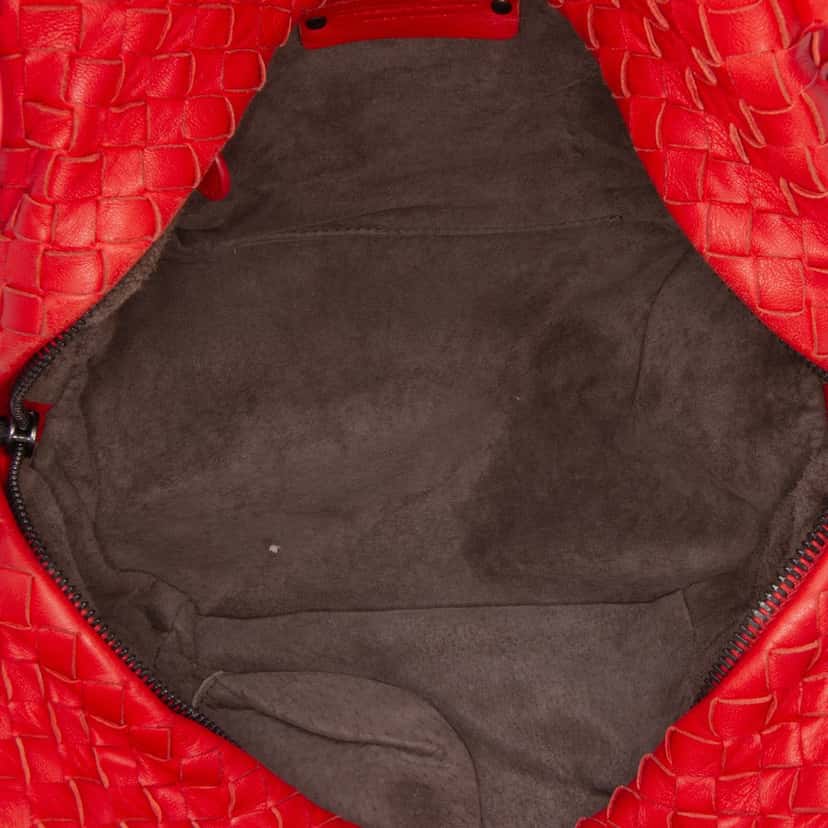 Bottega Veneta Nappa Intrecciato Cube Shoulder Bag Red Leather Very good condition - Model View