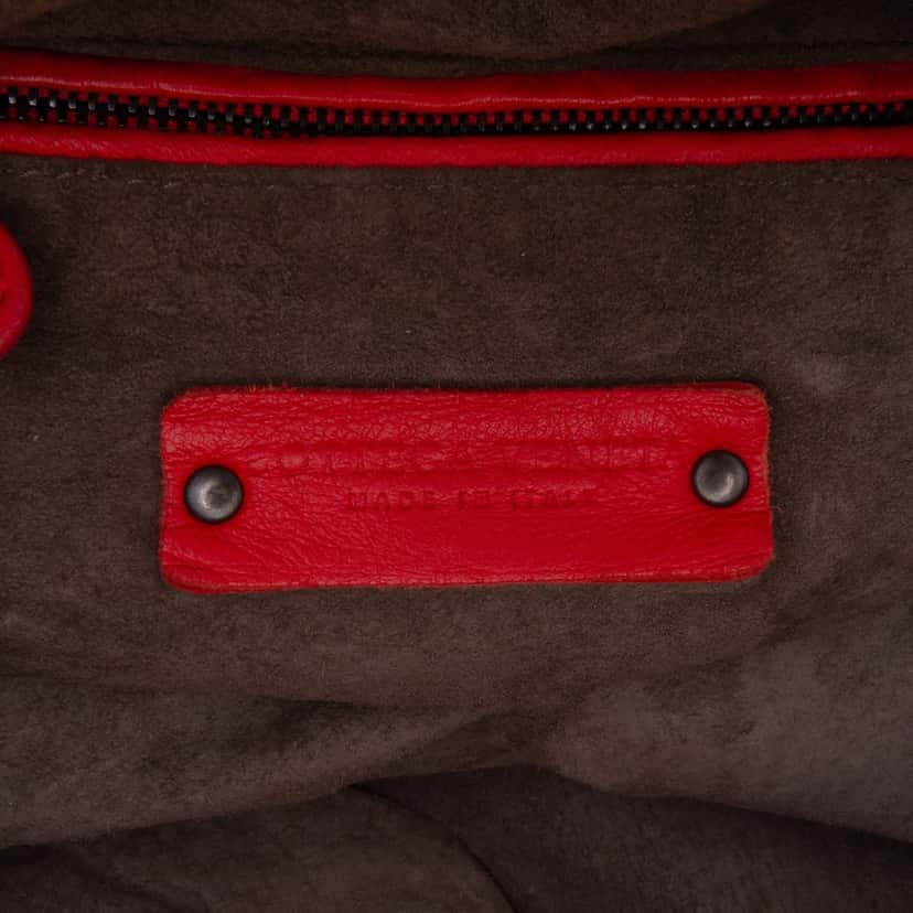 Bottega Veneta Nappa Intrecciato Cube Shoulder Bag Red Leather Very good condition - Box View