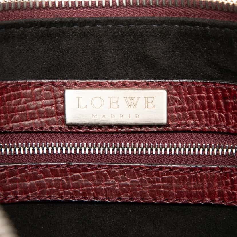 LOEWE Textured Leather Shoulder Bag Red Leather Very good condition - Box View