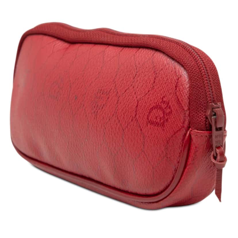 Dior Honeycomb Coated Canvas Pouch Red Very good condition - Back View
