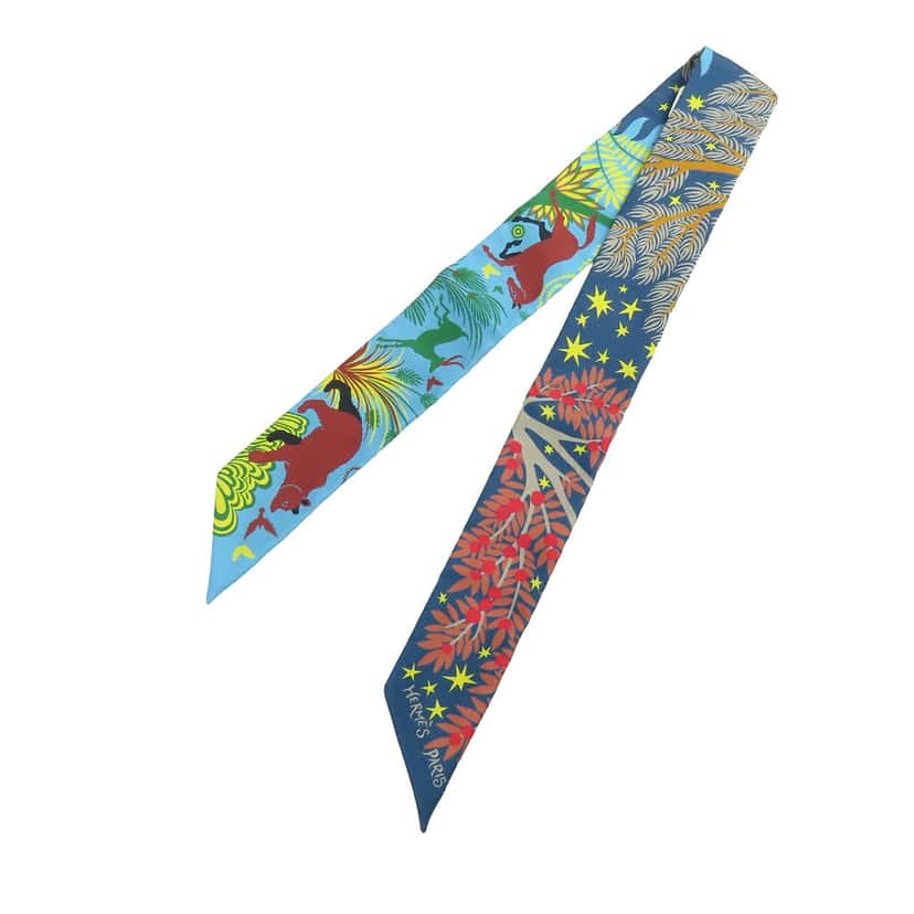 Hermès Sous Le Charme D Orphee Silk Twilly Scarf