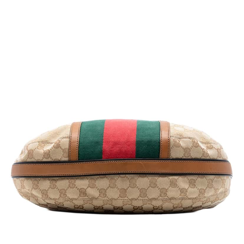 Gucci GG Canvas Web Rania Drawstring Hobo Beige Very good condition - Inside View