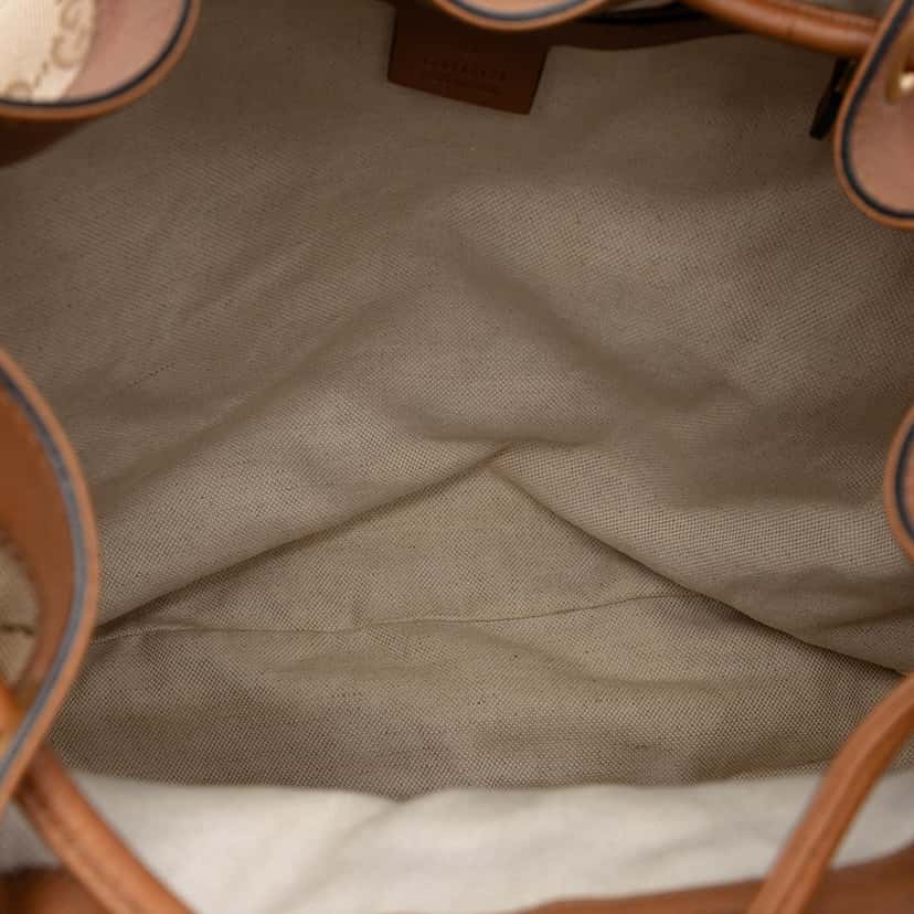 Gucci GG Canvas Web Rania Drawstring Hobo Beige Very good condition - Model View