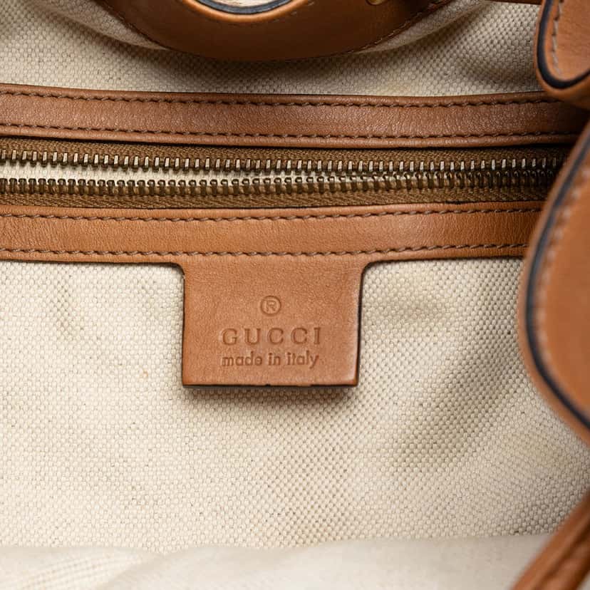 Gucci GG Canvas Web Rania Drawstring Hobo Beige Very good condition - Box View