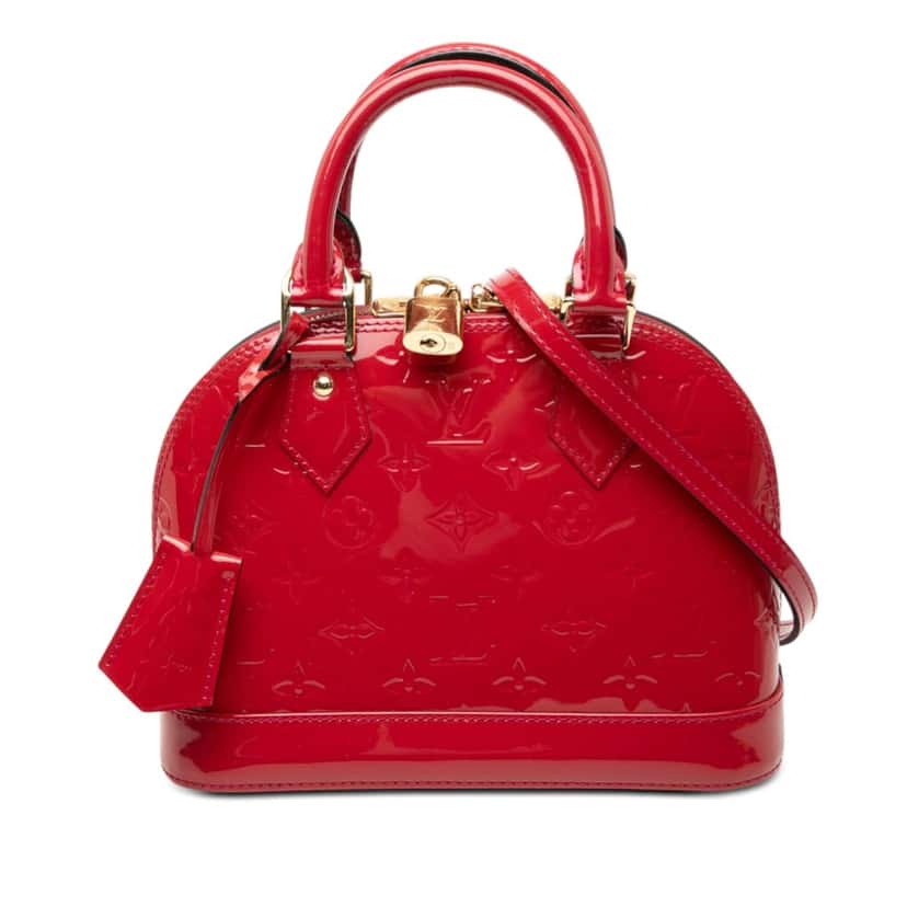 Louis Vuitton Monogram Vernis Alma BB Red Leather Very good condition - Front View