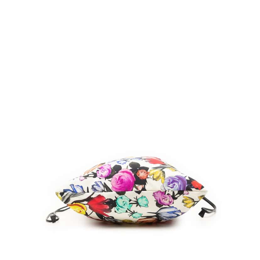 Prada Tessuto Floral Drawstring Pouch White Very good condition - Inside View