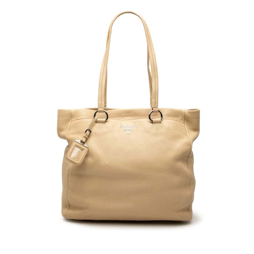Prada Vitello Daino Tote Beige Leather Very good condition - Front View