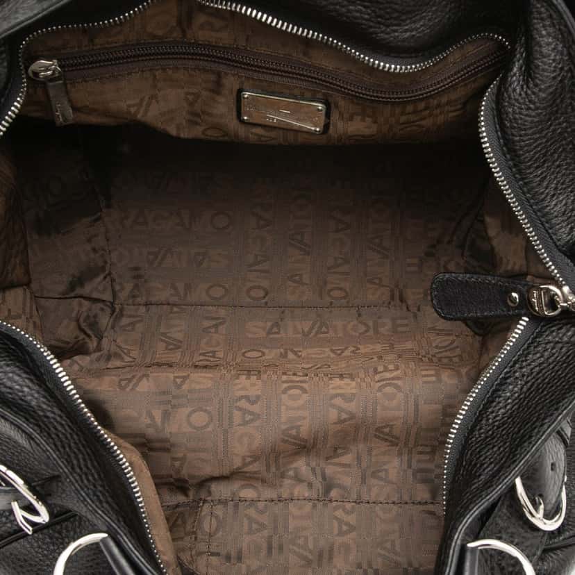 Salvatore Ferragamo Leather Gancini Marisa Handbag Black Leather Very good condition - Model View