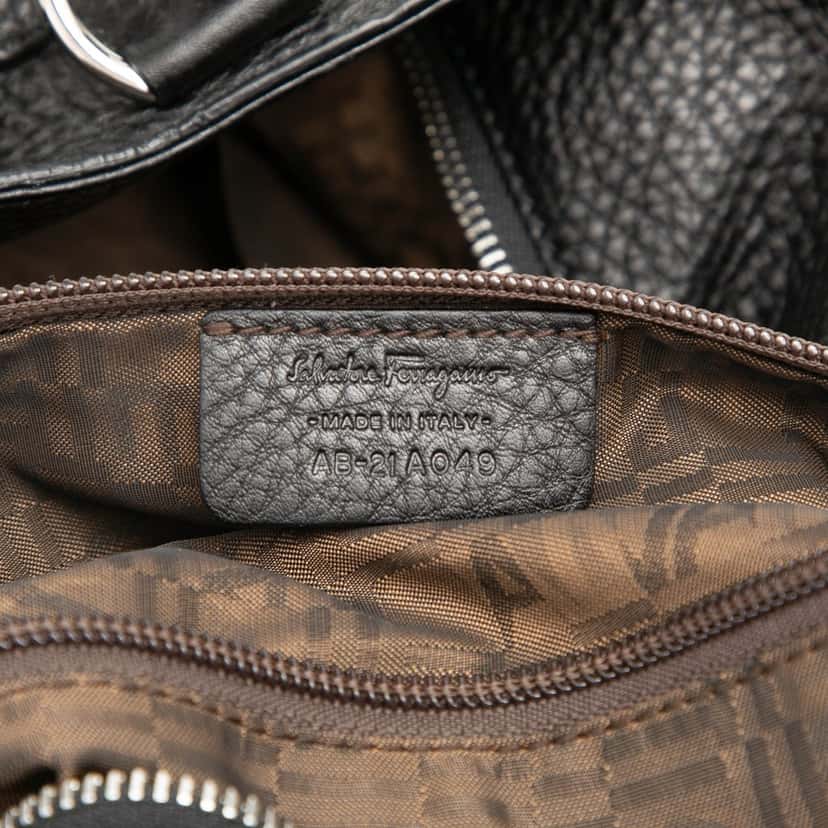 Salvatore Ferragamo Leather Gancini Marisa Handbag Black Leather Very good condition - Box View
