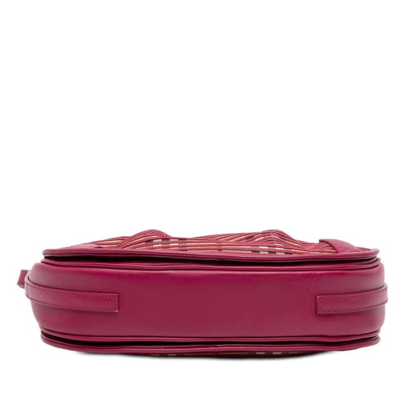 Burberry Haymarket Check Stripes Coated Canvas Crossbody Beige Very good condition - Inside View