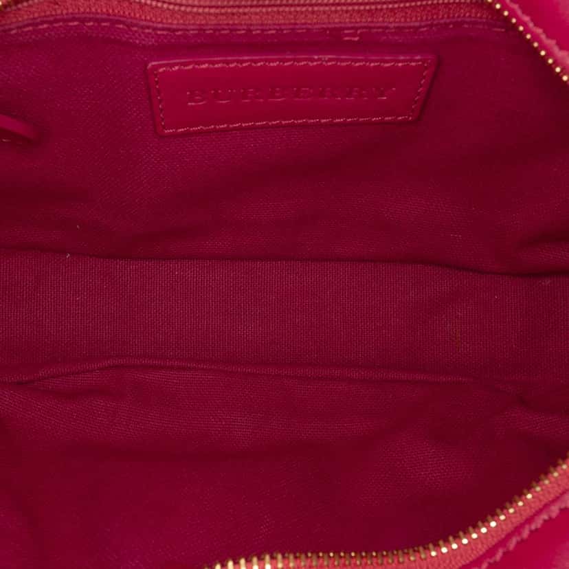 Burberry Haymarket Check Stripes Coated Canvas Crossbody Beige Very good condition - Model View