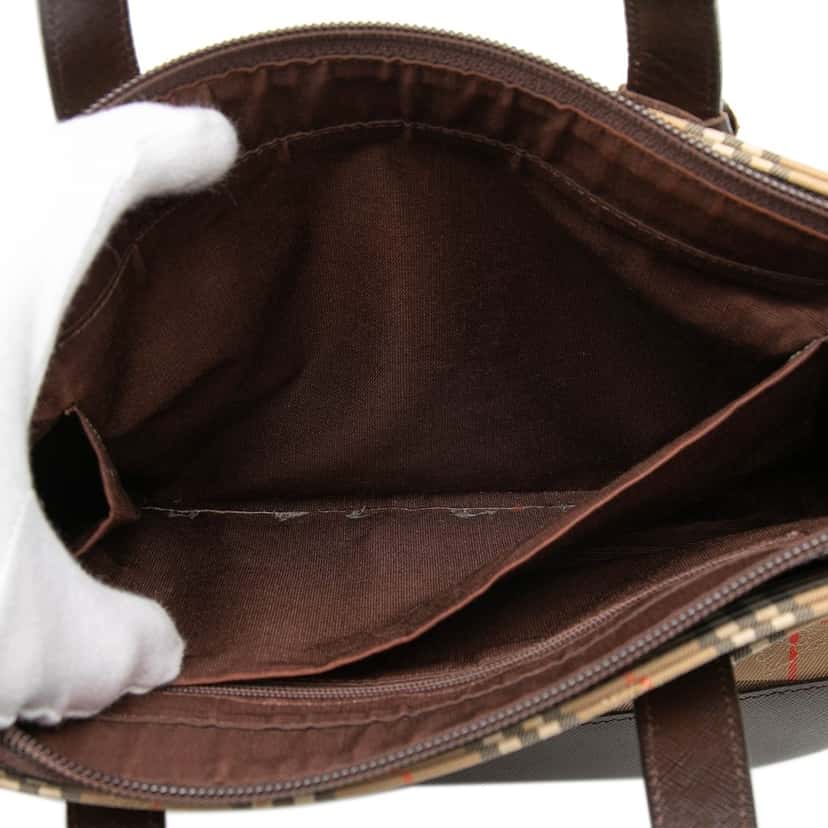 Burberry Haymarket Check Canvas Tote Beige Very good condition - Box View
