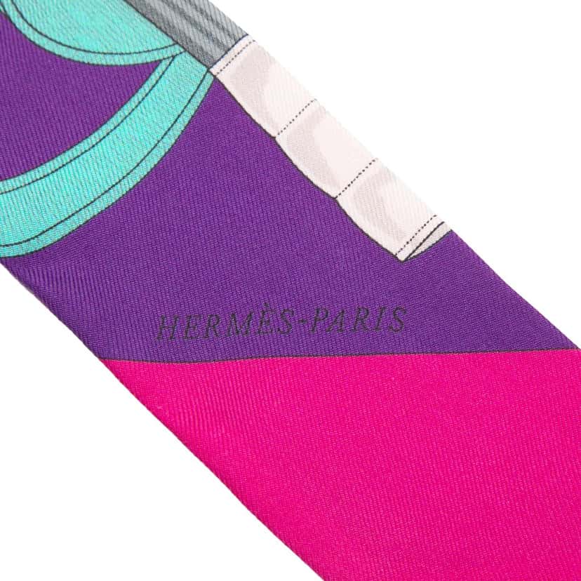 Hermès Eperon D Or Silk Twilly Scarf Purple Very good condition - Inside View