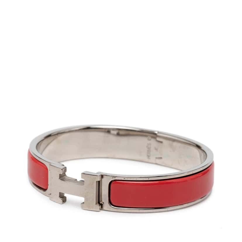 Hermès Narrow Enamel Clic H Bracelet PM Red Very good condition - Back View