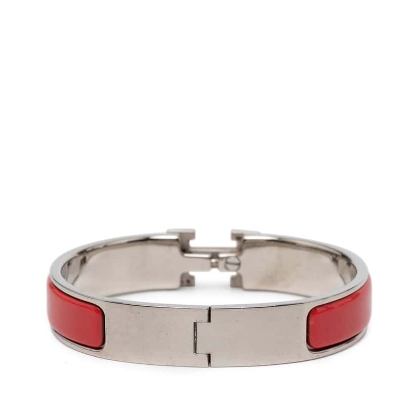 Hermès Narrow Enamel Clic H Bracelet PM Red Very good condition - Inside View
